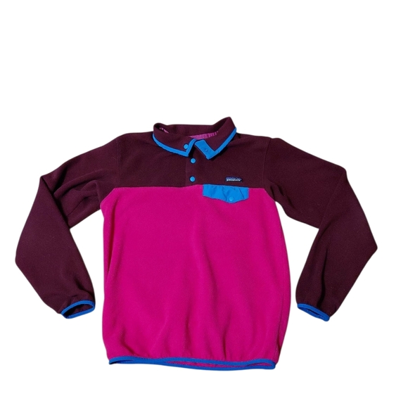 Patagonia Women’s Lightweight Synchilla Snap-T Fleece Pink And Maroon Pullover S - Picture 6 of 6